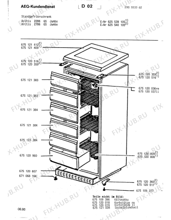 Взрыв-схема холодильника Aeg ARC2786 GSJ - Схема узла Housing 001